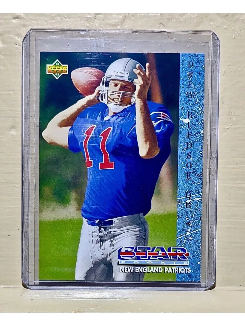 1993 Drew Bledsoe Upper Deck #11 Star Rookie NFL Trading Card Patriots